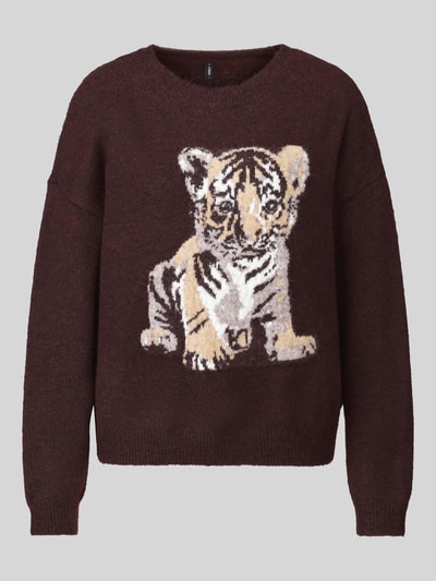ONLY Pullover met tijgermotief-intarsia Chocoladebruin - 2