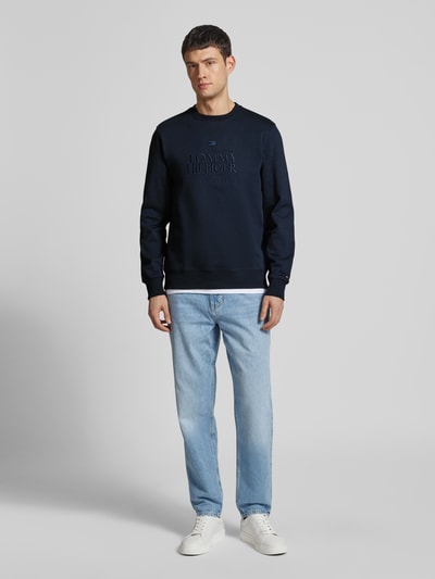 Tommy Hilfiger Regular Fit Sweatshirt aus reiner Baumwolle Marine 1