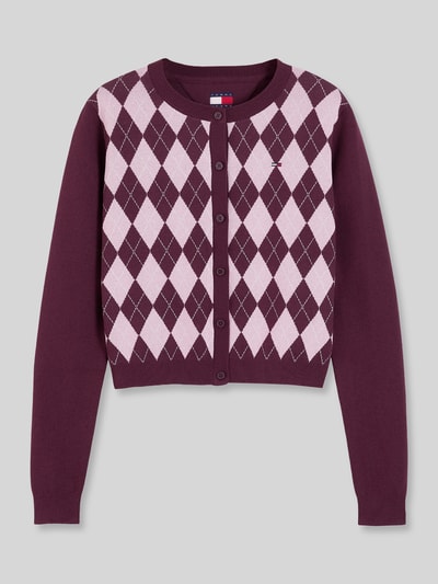 Tommy Jeans Regular Fit Strickjacke aus reiner Baumwolle Bordeaux 2