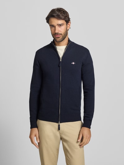 GANT sweter z czystej wełny o kroju regular fit Granatowy 4