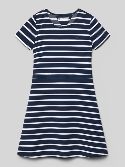 Tommy Hilfiger Teens Tailliertes Freizeitkleid mit Allover-Muster Dunkelblau 1