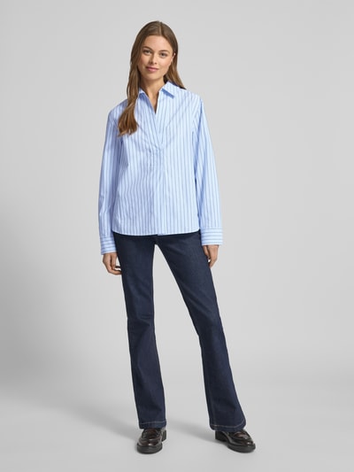 Samsøe Samsøe Relaxed Fit Hemdbluse mit V-Ausschnitt Modell 'SATOLINA' Hellblau 1