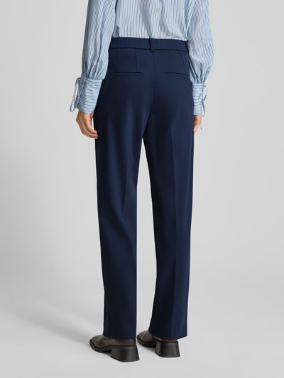 STEHMANN Straight leg stoffen broek met persplooien, model 'Fenja' Marineblauw - 5