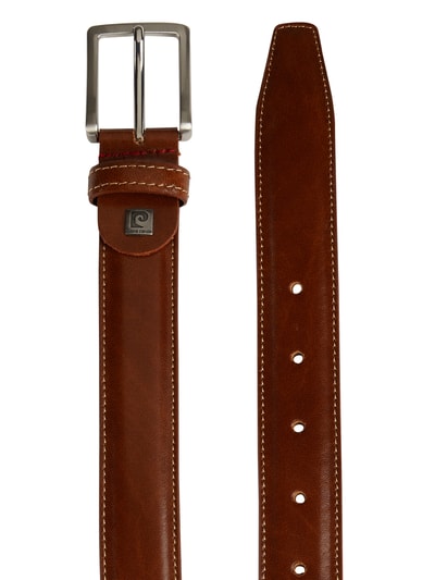 Pierre Cardin Leren riem met doornsluiting in matte look Cognac - 2