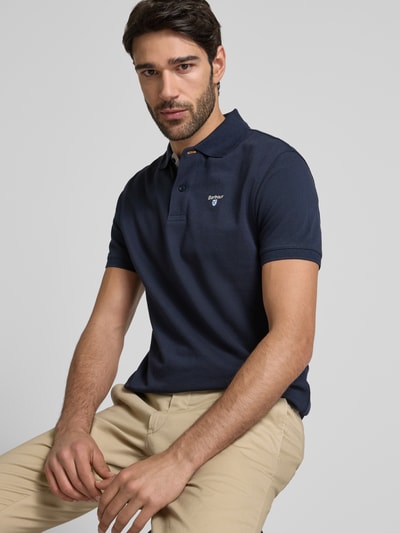 Barbour Slim fit poloshirt met labelstitching Marineblauw - 3