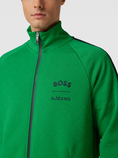 BOSS Green Sweatjacke mit Label-Stitching Modell 'Skarley' Hellgruen 3