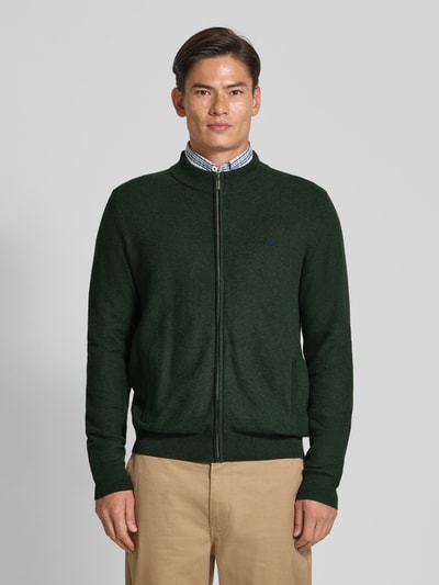 Fynch-Hatton Gebreid jack met logostitching Flessengroen - 4