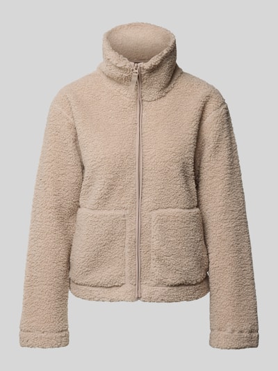 ONLY Regular Fit Teddy-Jacke mit seitlichen Eingrifftaschen Modell 'MEGAN' Beige Melange 2