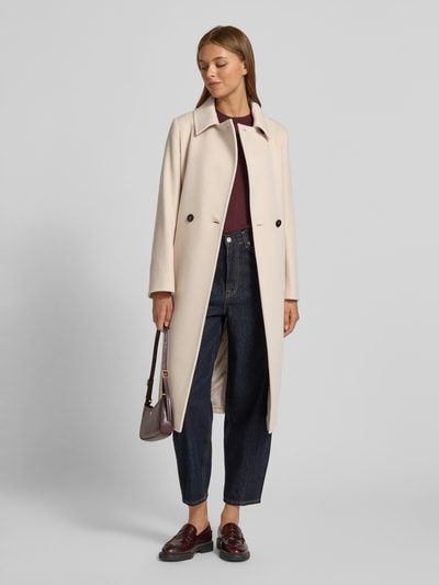 Max Mara Studio Regular fit lange robejas van zuivere scheerwol, model 'BCOLLAG' Beige - 1