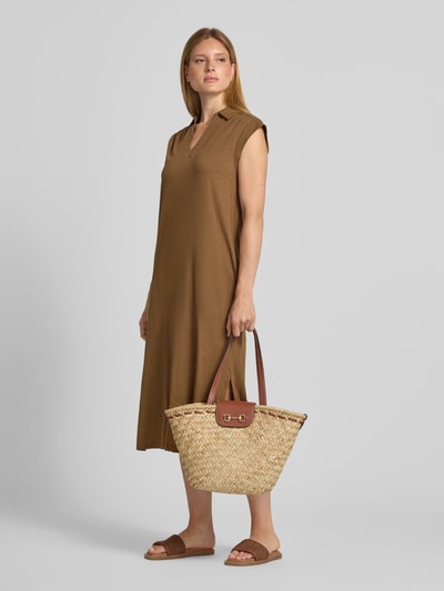 s.Oliver RED LABEL Prosta sukienka casualowa z czystej bawełny Średniobrązowy 1