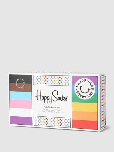 Happy Socks Socken mit Label-Detail im 3er-Pack Modell 'Pride' Offwhite 3