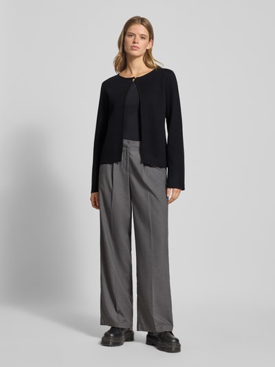 Gina Tricot Kardigan z mieszanki wiskozy z zapięciem na guzik Czarny 1