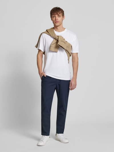 Only & Sons Cropped Stoffhose aus Leinen-Mix Modell 'LINUS' Dunkelblau 1