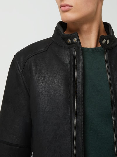 JOOP! Collection Lederjacke aus Lammshearling Modell 'Gaddy' Black 3