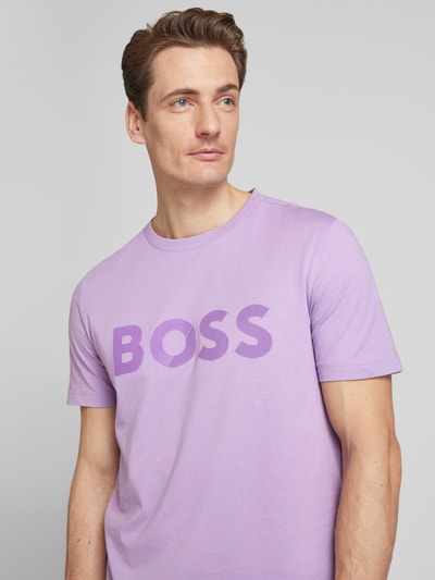 BOSS Green T-Shirt mit Label-Print Flieder 3