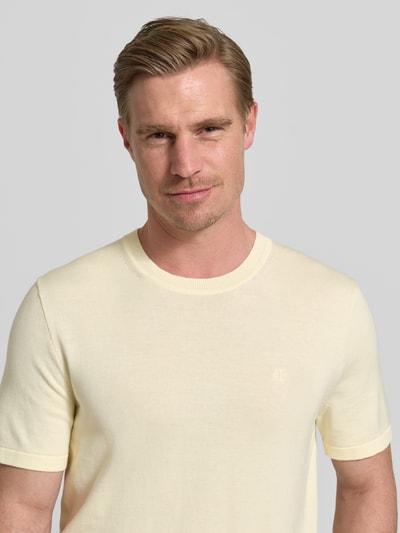 CK Calvin Klein Regular Fit T-Shirt aus reiner Baumwolle Hellgelb 3
