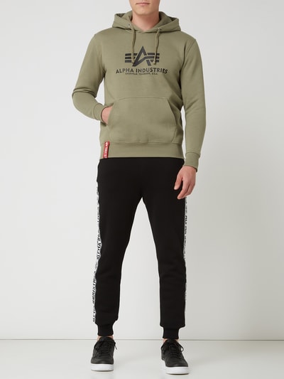 Alpha Industries Hoodie mit Logo Oliv Melange 1