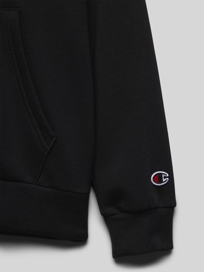 CHAMPION Hoodie mit Label-Stitching Black 2