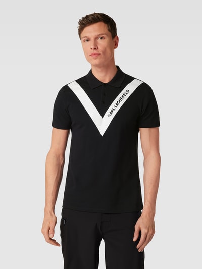 Karl Lagerfeld Beachwear Poloshirt met logoprint Zwart - 4