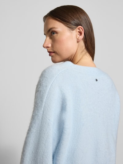 BOSS Orange Sweter o kroju oversized z dodatkiem wełny model ‘FITI’ Jasnoniebieski 3