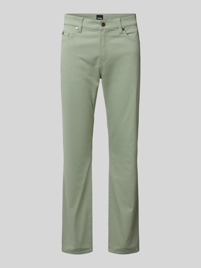 BOSS Slim fit stoffen broek met stretch, model 'Delaware' Rietgroen - 2