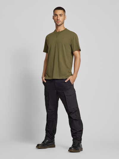 G-Star Raw T-Shirt mit Label-Stitching Modell 'Nifous' Oliv 1