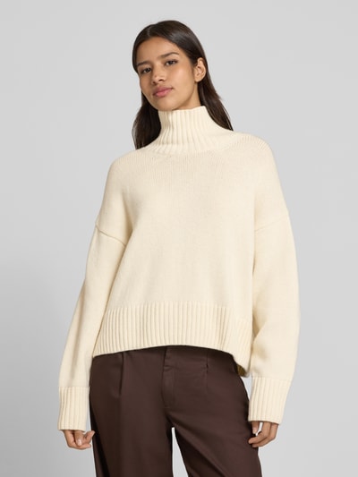 Lanius Oversized gebreide pullover van een mix van scheerwol en katoen Ecru - 4