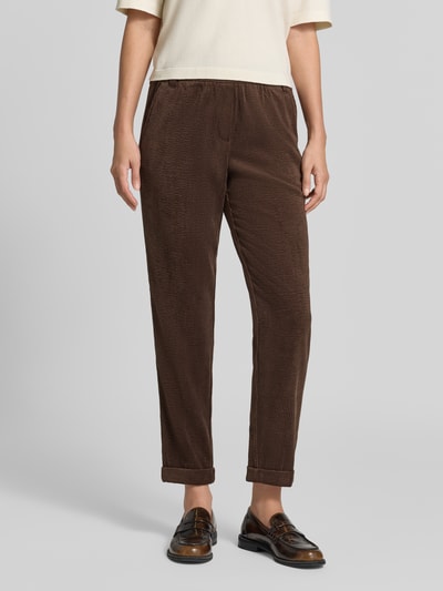 Christian Berg Woman Cordhose mit elastischem Bund Mittelbraun 4