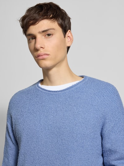 REVIEW Gebreide pullover met ribboorden Rookblauw - 3