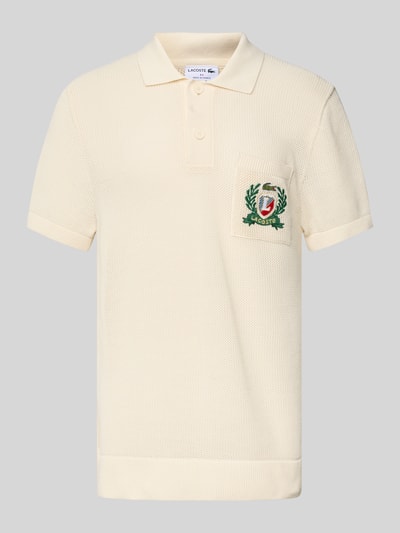 Lacoste Classic fit poloshirt met labelstitching Offwhite - 2
