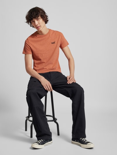 Superdry T-Shirt mit Label-Stitching Orange Melange 1