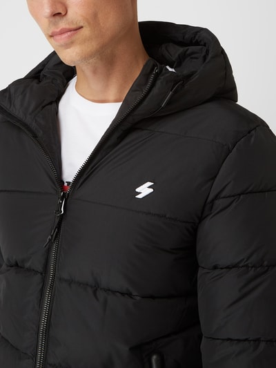 Superdry Kurtka pikowana z detalami z logo Czarny 3