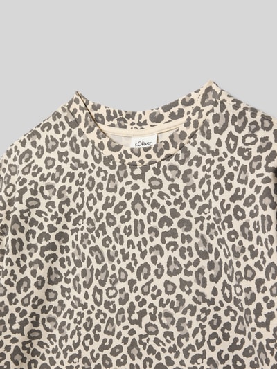 s.Oliver RED LABEL Boxy fit T-shirt van puur katoen Zand - 2