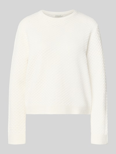 Tom Tailor Regular Fit Pullover aus reiner Baumwolle Weiss 1