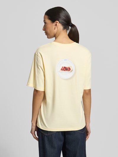 Selected regular fit T-shirt van puur katoen model 'VIGGA' Lichtgeel - 5