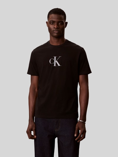 CK Calvin Klein Regular Fit T-Shirt mit Logo Print Black 4