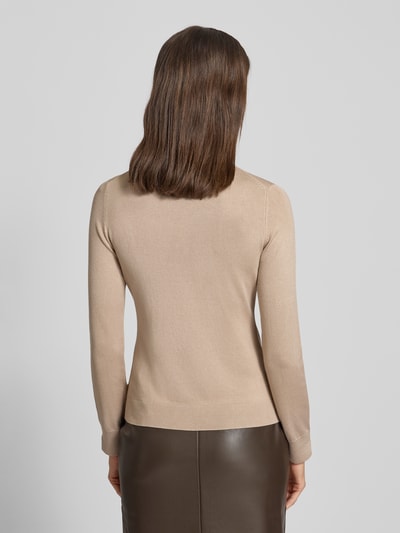 comma Sweter z dzianiny z prążkowanymi wykończeniami Szarobrązowy 5