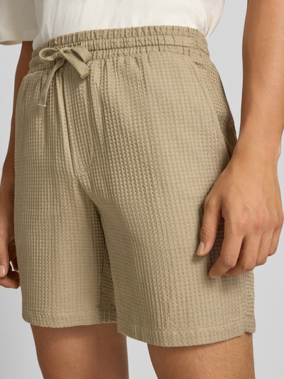 Only & Sons Regular fit sweatshorts van puur katoen, model 'TEL' Olijfgroen - 3