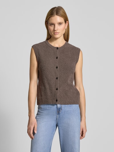 Marc O'Polo Regular Fit Weste aus Frottee Taupe 4
