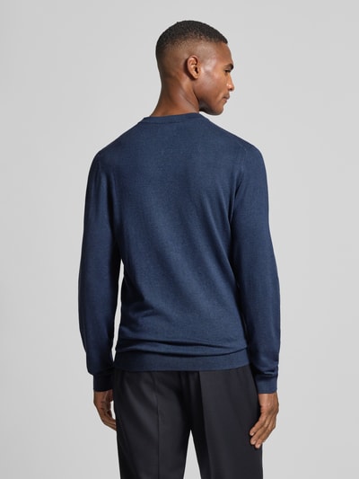 MCNEAL Gebreide pullover met ribboorden Marineblauw gemêleerd - 5