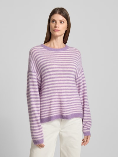 American Vintage Oversized Strickpullover mit Rundhalsausschnitt Modell 'NENYBA' Flieder 4