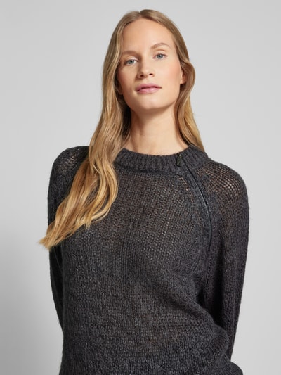 MAX&Co. Strickpullover mit Rundhalsausschnitt Modell 'PARIDE' Dunkelgrau 3