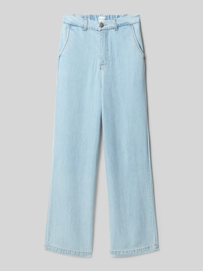 Produktfoto, Wide Fit Jeans aus reinem Lyocell Modell 'Alya' von CARS JEANS für kinder, hellblaue Farbe, sichtbare Eingrifftaschen, Gesäßtaschen, teilelastischer Bund, Knopf- und Reißverschluss, Materialstruktur glatt, Bundweite 29 cm, Innenbeinlänge 66 cm