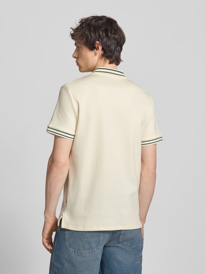 Blend Slim Fit Poloshirt mit Strukturmuster Modell 'FABLE' Offwhite 5