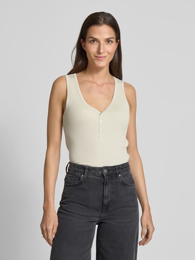 Marc O'Polo Slim fit tanktop van katoenmix Zand - 4