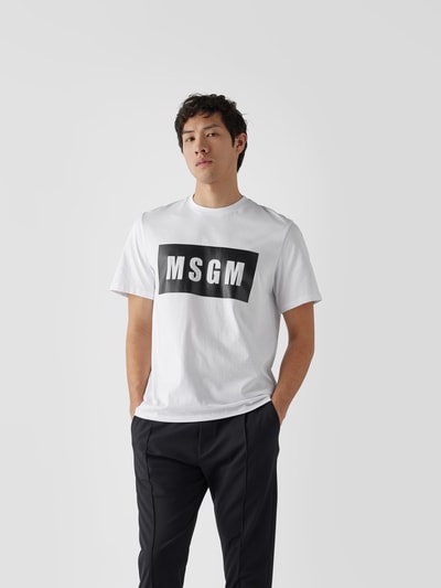 MSGM T-Shirt mit Label-Print Weiss 4