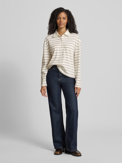 My Essential Wardrobe Shirt met lange mouwen en polokraag, model 'Anna' Offwhite - 1