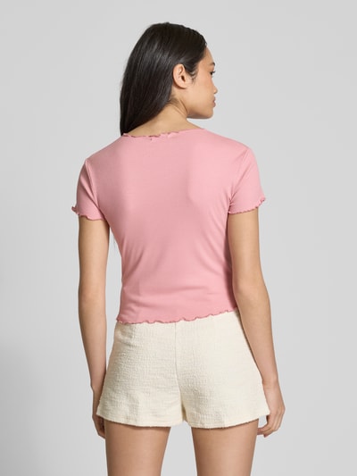 EDITED T-shirt met ronde hals, model 'Randi' Felroze - 5