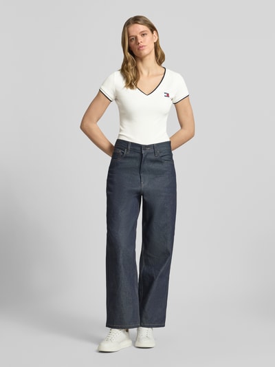 Tommy Jeans Slim fit T-shirt van katoenmix Wit - 1