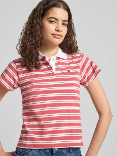 REVIEW Slim Fit Poloshirt mit Stitching Rostrot 3
